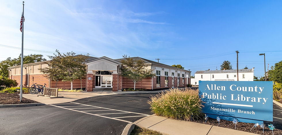 Exterior view of the Monroeville Branch showing the front entrance.