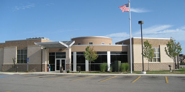 Exterior view of the Georgetown Branch showing the front entrance.