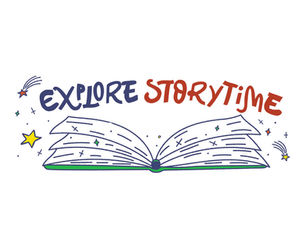 Explore Storytime with an illustration of an open book