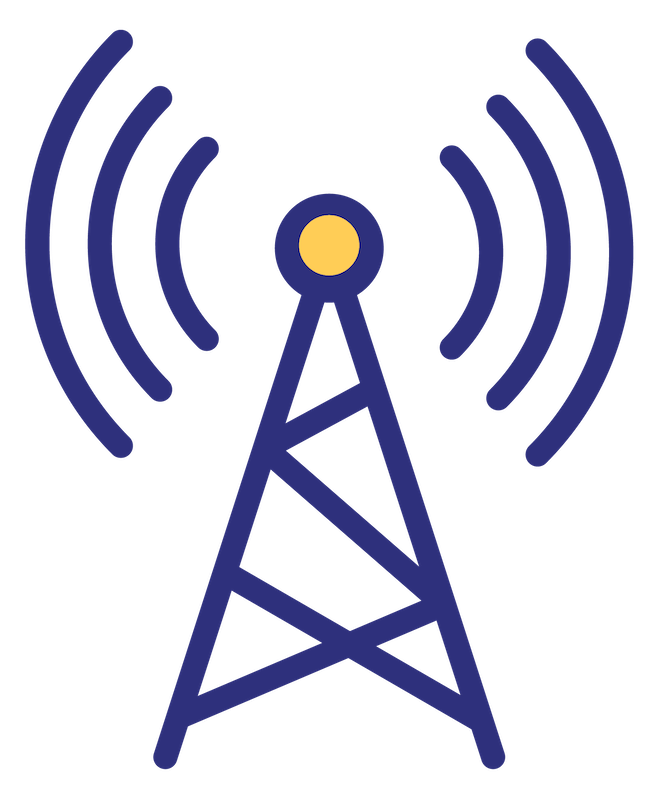 icono de antena de radiodifusión