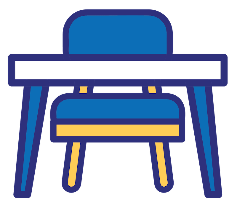 icono de mesa y silla