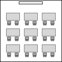 Disposición de asientos tipo aula