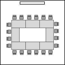 Disposición de asientos estilo hueco de sala de juntas