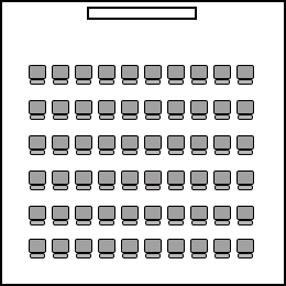 Disposición de asientos estilo teatro